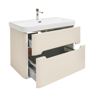 Kúpeľňová skrinka s umývadlom a batériou SAT Fusion 77,5x53x45 cm pieskovo béžová mat SATFUSION280BEUBA