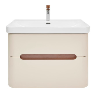 Kúpeľňová skrinka s umývadlom a batériou SAT Fusion 77,5x53x45 cm pieskovo béžová mat SATFUSION280BEUBA