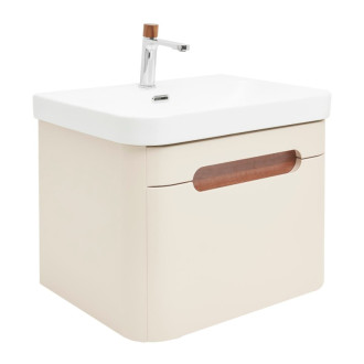 Kúpeľňová skrinka s umývadlom a batériou SAT Fusion 57,5x43x45 cm pieskovo béžová mat SATFUSION60BEMWBA
