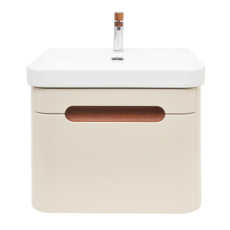Kúpeľňová skrinka s umývadlom a batériou SAT Fusion 57,5x43x45 cm pieskovo béžová mat SATFUSION60BEMWBA