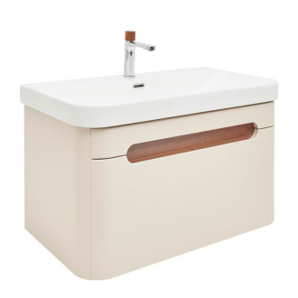 Kúpeľňová skrinka s umývadlom a batériou SAT Fusion 77,5x43x45 cm pieskovo béžová mat SATFUSION80BEMWBA
