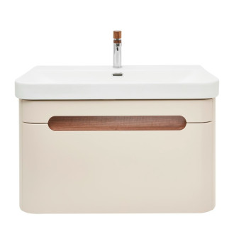 Kúpeľňová skrinka s umývadlom a batériou SAT Fusion 77,5x43x45 cm pieskovo béžová mat SATFUSION80BEMWBA