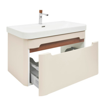 Kúpeľňová skrinka s umývadlom a batériou SAT Fusion 77,5x43x45 cm pieskovo béžová mat SATFUSION80BEMWBA