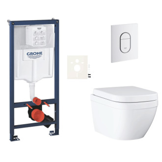 Závesný wc set do ľahkých stien / predstenová montáž Grohe Euro Ceramic SIKOGRSEUASH0
