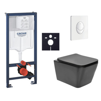 Závesný wc set do ľahkých stien / predstenová montáž Swiss Aqua Technologies Infinitio SIKOGRSIN12BSASH0