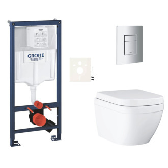 Závesný wc set do ľahkých stien / predstenová montáž Grohe Euro Ceramic SIKOGRSEUSCP00