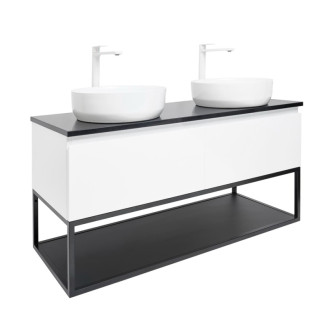 Kúpeľňová skrinka so žulovou krycou doskou SAT B-Way 119x30x45 cm biela lesk BWAY120WZUBF