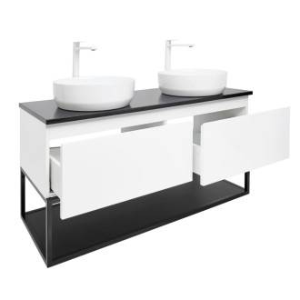 Kúpeľňová skrinka so žulovou krycou doskou SAT B-Way 119x30x45 cm biela lesk BWAY120WZUBF