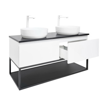 Kúpeľňová skrinka so žulovou krycou doskou SAT B-Way 119x30x45 cm biela lesk BWAY120WZUBF