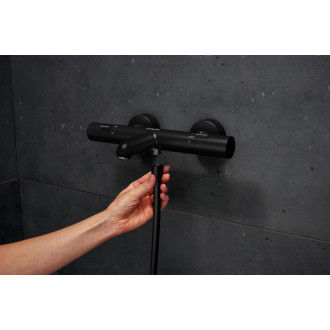 Vaňová batéria Hansgrohe Ecostat Fine bez sprchového setu 150 mm čierna matná 13325670