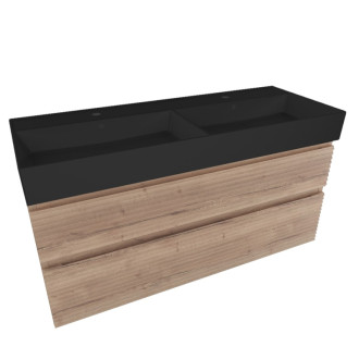 Kúpeľňová skrinka 2 zásuvková s umývadlom Naturel Savona 118x53x44, 8 cm dub Halifax mat SAVONA2120DHSATC