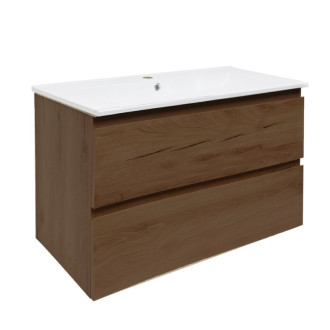 Kúpeľňová skrinka s umývadlom SAT B-Way 99x50x45 cm orech mat BWAY2100NUTU4BI