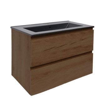Kúpeľňová skrinka s umývadlom SAT B-Way 79x50x45 cm orech mat BWAY280NUTU4B