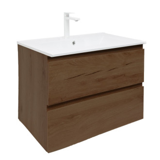 Kúpeľňová skrinka s umývadlom SAT B-Way 79x50x45 cm orech mat BWAY280NUTU4BBI