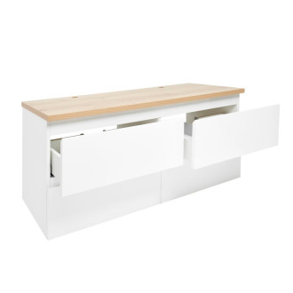 Kúpeľňová skrinka s krycou doskou SAT B-Way 119x50x45 cm biela lesk BWAY2120WDOAK