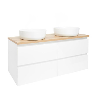 Kúpeľňová skrinka s umývadlom SAT B-Way 119x50x45 cm biela lesk BWAY2120WDOAKU2