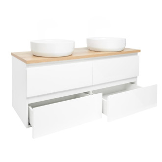 Kúpeľňová skrinka s umývadlom SAT B-Way 119x50x45 cm biela lesk BWAY2120WDOAKU2