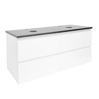 Kúpeľňová skrinka s krycou doskou SAT B-Way 119x50x45 cm biela lesk BWAY2120WTK