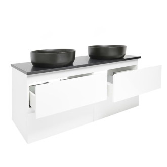 Kúpeľňová skrinka s krycou doskou SAT B-Way 119x50x45 cm biela lesk BWAY2120WTK