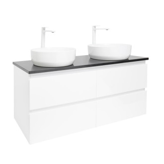 Kúpeľňová skrinka s umývadlom SAT B-Way 119x50x45 cm biela lesk BWAY2120WTK2BB