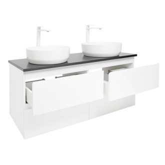 Kúpeľňová skrinka s umývadlom SAT B-Way 119x50x45 cm biela lesk BWAY2120WTK2BB