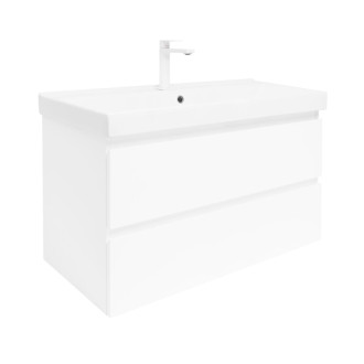 Kúpeľňová skrinka s umývadlom SAT B-Way 1 99x50x45 cm biela lesk BWAY2100WU1BBI