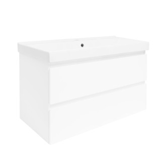 Kúpeľňová skrinka s umývadlom SAT B-Way 1 99x50x45 cm biela lesk BWAY2100WU1BI