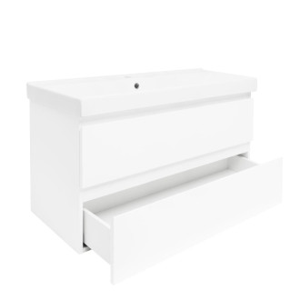 Kúpeľňová skrinka s umývadlom SAT B-Way 1 99x50x45 cm biela lesk BWAY2100WU1BI