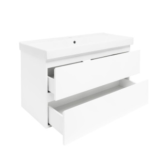 Kúpeľňová skrinka s umývadlom SAT B-Way 1 99x50x45 cm biela lesk BWAY2100WU1BI