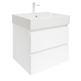 Kúpeľňová skrinka s umývadlom SAT B-Way 1 59x50x45 cm biela mat BWAY260WU2BBI