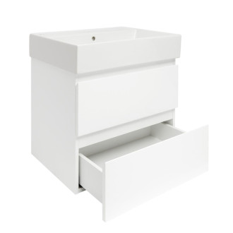 Kúpeľňová skrinka s krycou doskou SAT B-Way 1 59x50x45 cm biela mat BWAY260WU2BI