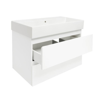 Kúpeľňová skrinka s krycou doskou SAT B-Way 1 79x50x45 cm biela mat BWAY280WU2BI