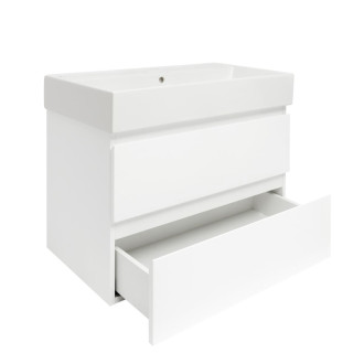 Kúpeľňová skrinka s krycou doskou SAT B-Way 1 79x50x45 cm biela mat BWAY280WU2BI