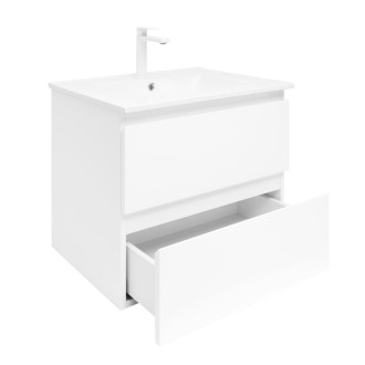 Kúpeľňová skrinka s krycou doskou SAT B-Way 1 59x50x45 cm biela lesk BWAY260WU4B2