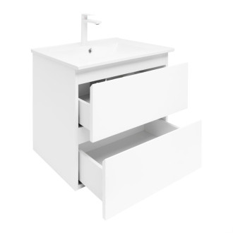 Kúpeľňová skrinka s krycou doskou SAT B-Way 1 59x50x45 cm biela lesk BWAY260WU4B2