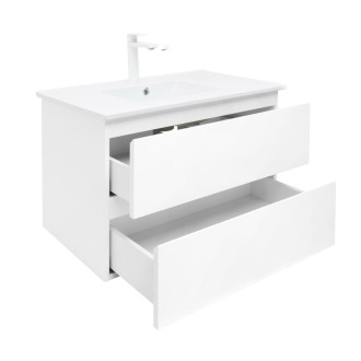 Kúpeľňová skrinka s umývadlom SAT B-Way 79x50x45 cm biela lesk BWAY280WU4B2