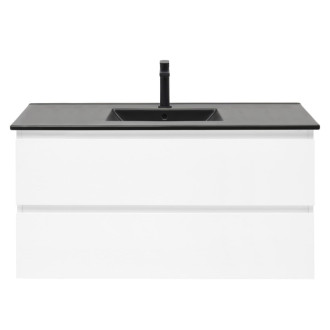 Kúpeľňová skrinka s keramickým umývadlom SAT B-Way 99x50x45 cm biela lesk BWAY2100WU4B2B