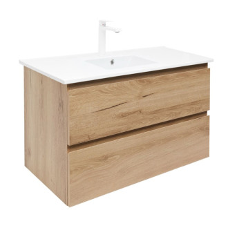 Kúpeľňová skrinka 2 zásuvková s umývadlom SAT B-Way 99x50x45 cm dub mat BWAY2100OAKU4B2