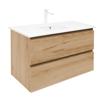 Kúpeľňová skrinka 2 zásuvková s umývadlom SAT B-Way 99x50x45 cm dub mat BWAY2100OAKU4B2