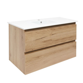 Kúpeľňová skrinka 2 zásuvková s krycou doskou SAT B-Way 99x50x45 cm dub mat BWAY2100OAKU4BI