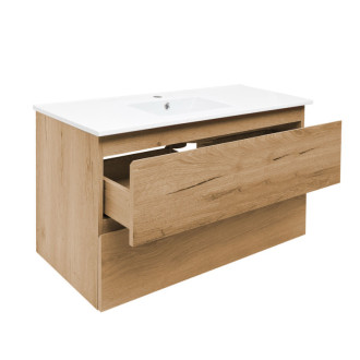 Kúpeľňová skrinka 2 zásuvková s krycou doskou SAT B-Way 99x50x45 cm dub mat BWAY2100OAKU4BI