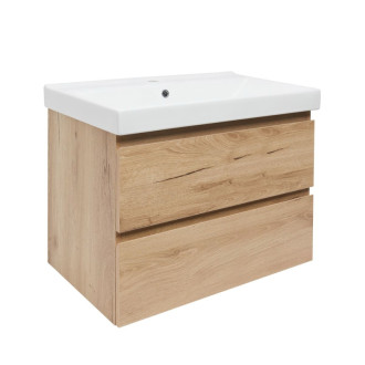 Kúpeľňová skrinka 2 zásuvková s umývadlom SAT B-Way 79x50x45 cm dub mat BWAY280OAKU1BI