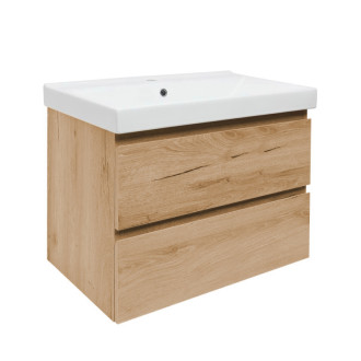 Kúpeľňová skrinka 2 zásuvková s umývadlom SAT B-Way 79x50x45 cm dub mat BWAY280OAKU1BI