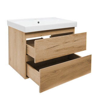 Kúpeľňová skrinka 2 zásuvková s umývadlom SAT B-Way 79x50x45 cm dub mat BWAY280OAKU1BI