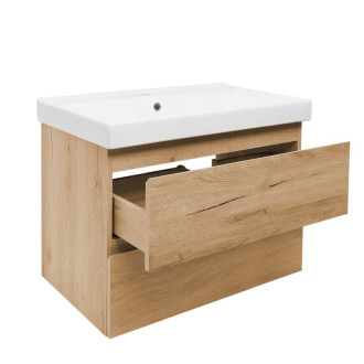 Kúpeľňová skrinka 2 zásuvková s umývadlom SAT B-Way 79x50x45 cm dub mat BWAY280OAKU1BI