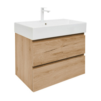 Kúpeľňová skrinka 2 zásuvková s umývadlom SAT B-Way 79x50x45 cm dub mat BWAY280OAKU2BBI