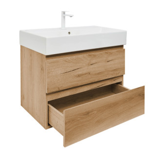 Kúpeľňová skrinka 2 zásuvková s umývadlom SAT B-Way 79x50x45 cm dub mat BWAY280OAKU2BBI