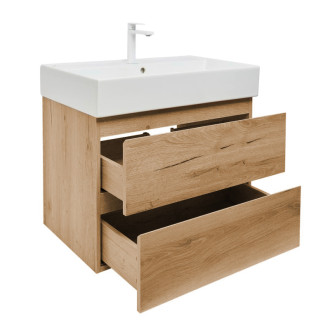 Kúpeľňová skrinka 2 zásuvková s umývadlom SAT B-Way 79x50x45 cm dub mat BWAY280OAKU2BBI