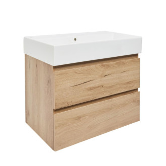 Kúpeľňová skrinka 2 zásuvková s umývadlom SAT B-Way 79x50x45 cm dub mat BWAY280OAKU2BI