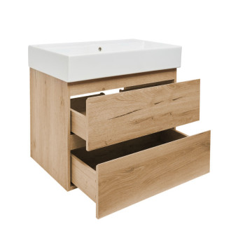 Kúpeľňová skrinka 2 zásuvková s umývadlom SAT B-Way 79x50x45 cm dub mat BWAY280OAKU2BI